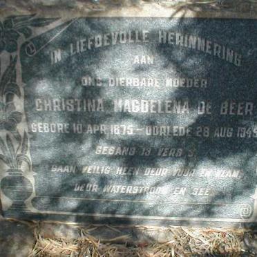 BEER Christina Magdelena, de 1875-1945