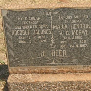 BEER Roedolf Jacobus, de 1874-1928 &amp; Maria Hendrika V.D. MERWE nee ABRIE 1879-1967