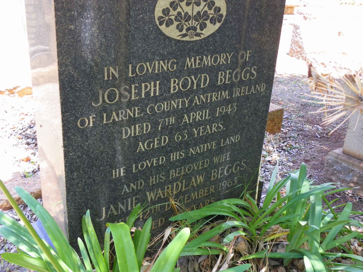 BEGGS Joseph Boyd -1943 &amp; Janie Wardlaw -1963