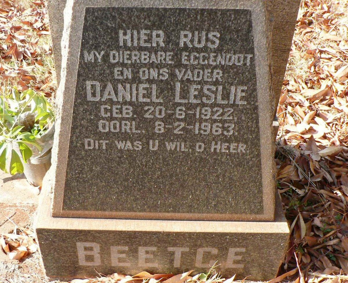 BEETGE Daniel Leslie 1922-1963