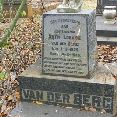 BERG Ruth Loraine, van der 1935-1945