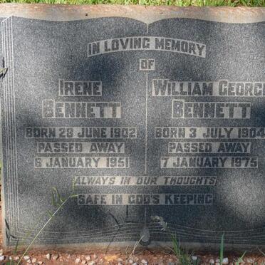 BENNETT William George 1904-1975 &amp; Irene 1902-1951