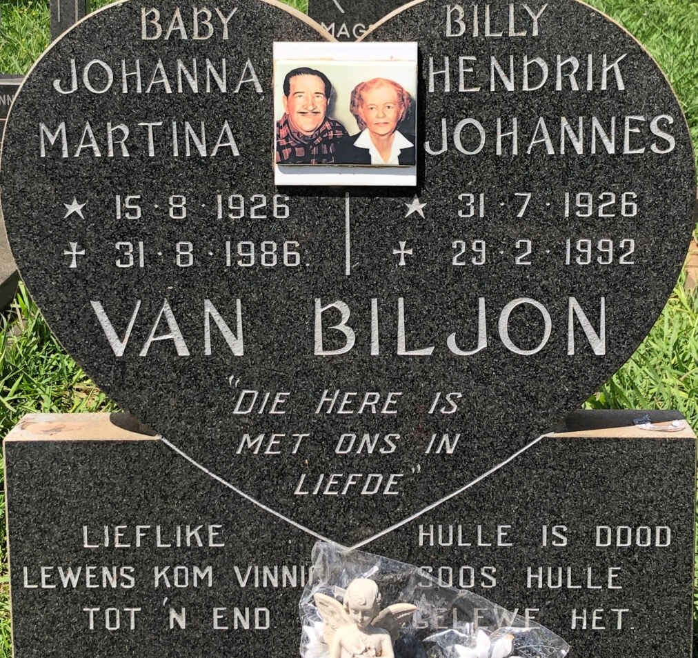 BILJON Hendrik Johannes, van 1926-1992 &amp;  Johanna Martina 1926-1986