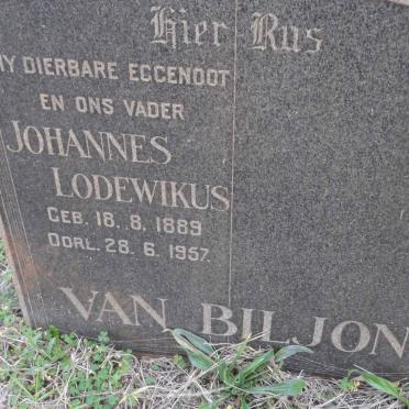 BILJON Johannes Lodewikus, van 1889-1957