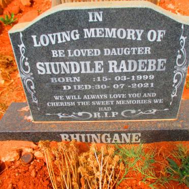 BHUNGANE Siundile Radebe 1999-2021