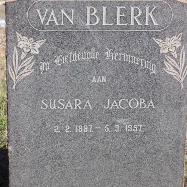 BLERK Susara Jacoba, van 1897-1957