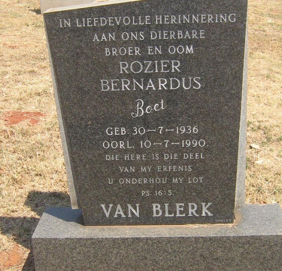 BLERK Rozier Bernardus, van 1936-1990