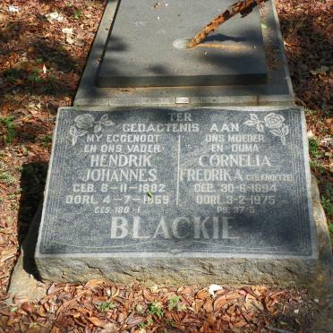 BLACKIE Hendrik Johannes 1882-1959 &amp; Cornelia Fredrika KNOETZE 1894-1975
