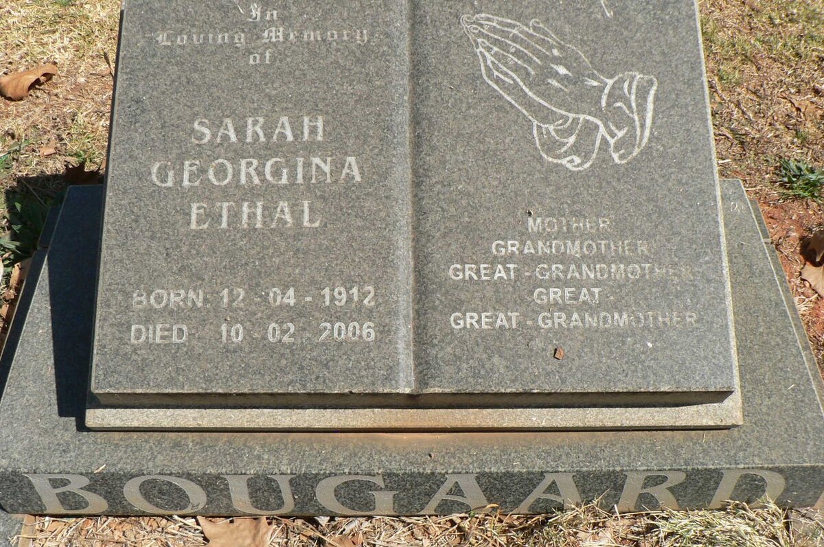 BOUGAARD Sarah Georgina Ethal 1912-2006