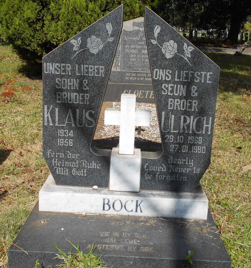 BOCK Klaus 1934-1956 :: BOCK Ulrich 1968-1990