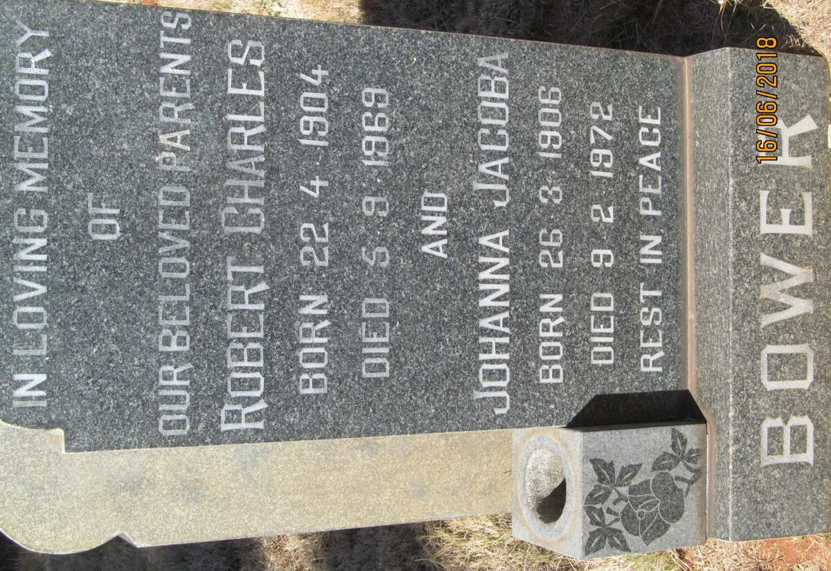 BOWER Robert Charles 1904-1969 &amp; Johanna Jacoba 1906-1972