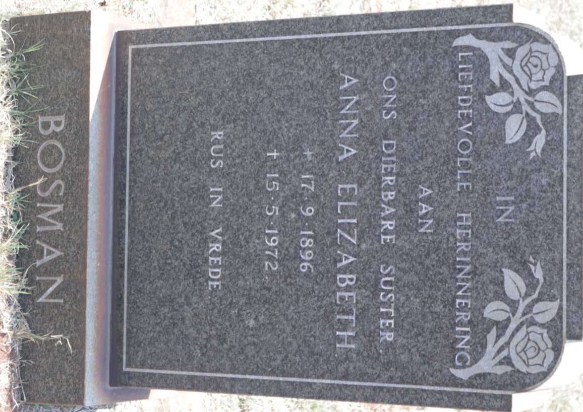 BOSMAN Anna Elizabeth 1896-1972