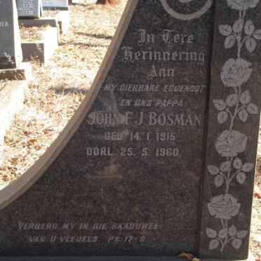 BOSMAN John F.J. 1915-1960