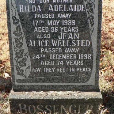 BOSSENGER Hilda Adelaide -1989 :: WELLSTED Jean Alice -1998