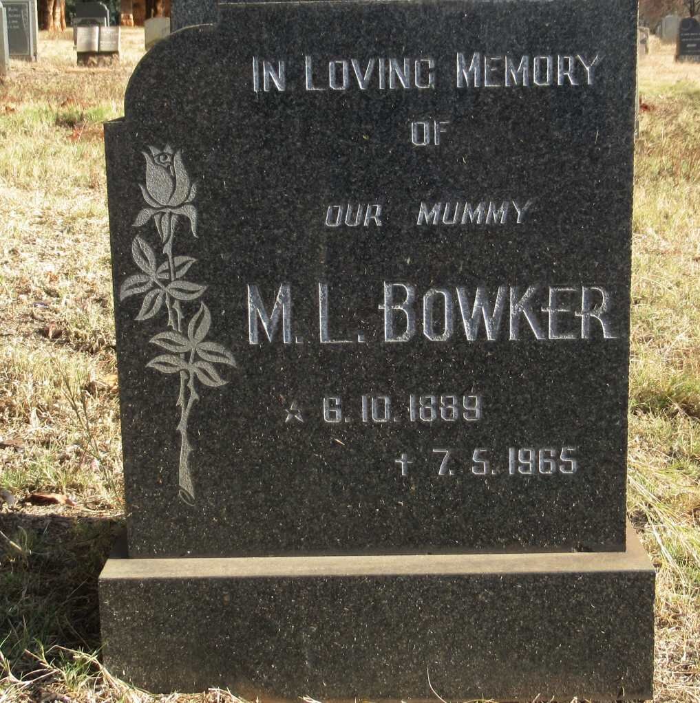 BOWKER M.L. 1889-1965