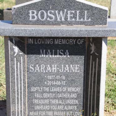 BOSWELL Malisa Sarah Jane 1977-2014