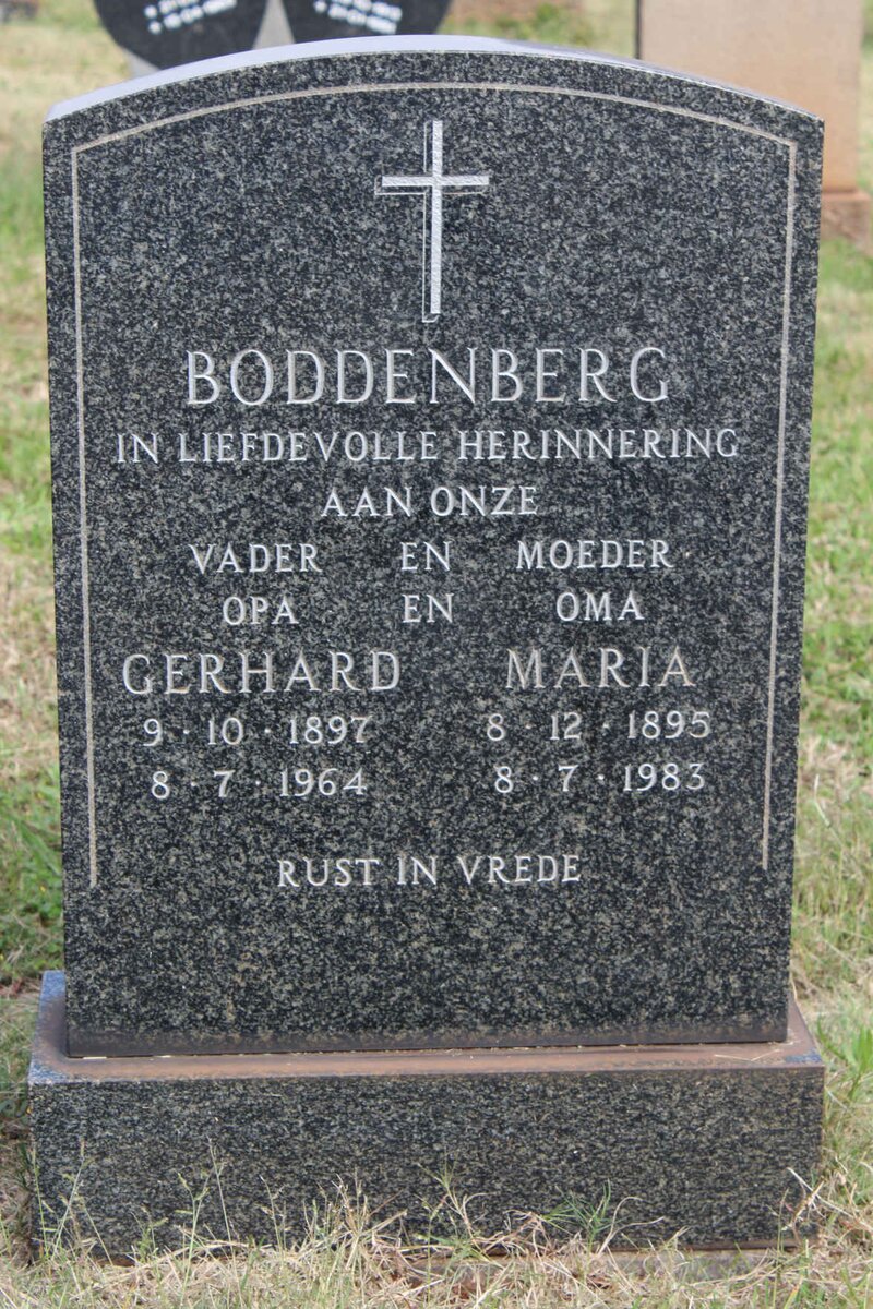 BODDENBERG Gerhard 1897-1964 &amp; Maria 1895-1983