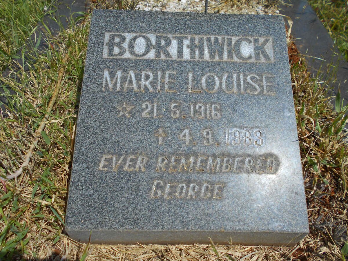 BORTHWICK John 1910-1970 &amp; Marie Louise 1916-1983