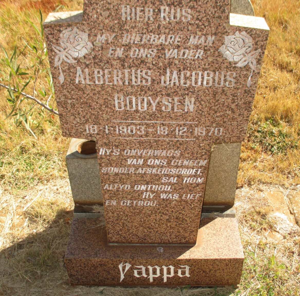 BOOYSEN Albertus Jacobus 1903-1970