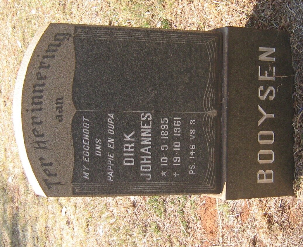 BOOYSEN Dirk Johannes 1895-1961