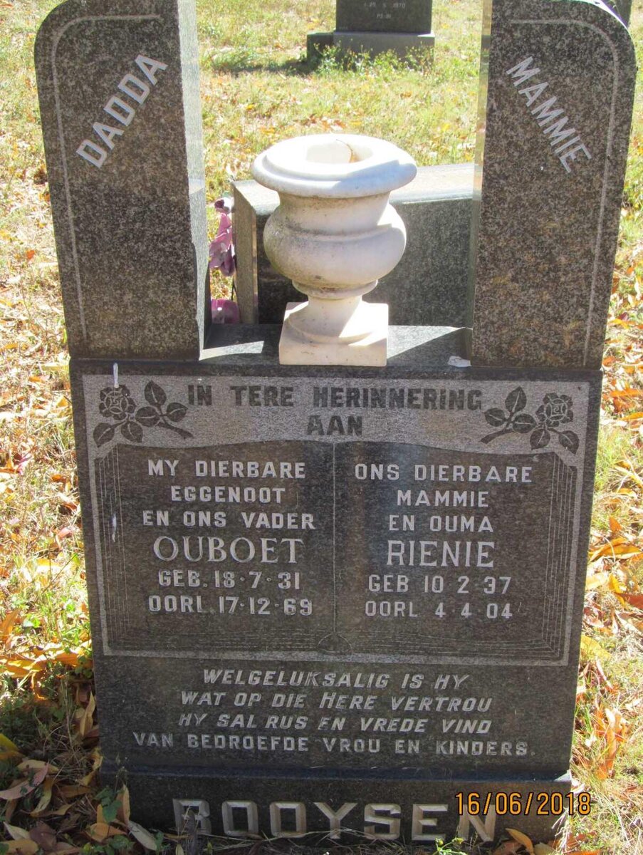 BOOYSEN Ouboet 1931-1969 &amp; Rienie 1937-2004