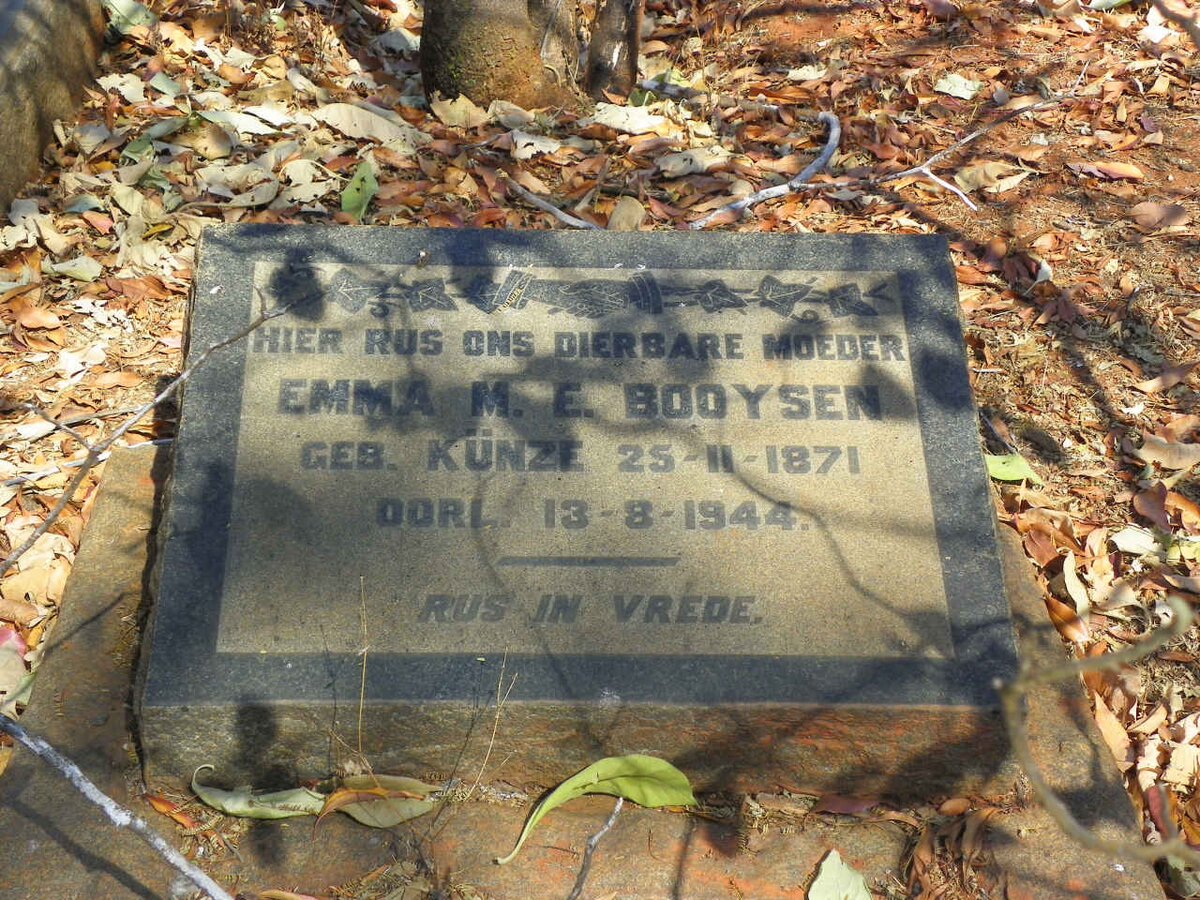 BOOYSEN Emma M.E. nee KÜNZE 1871-1944
