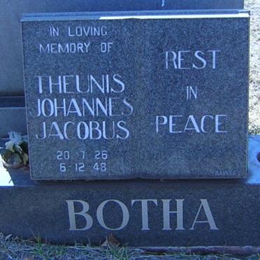 BOTHA Theunis Johannes Jacobus 1926-1948