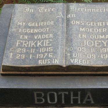 BOTHA Frikkie 1915-1976 &amp; Joey 1919-1983