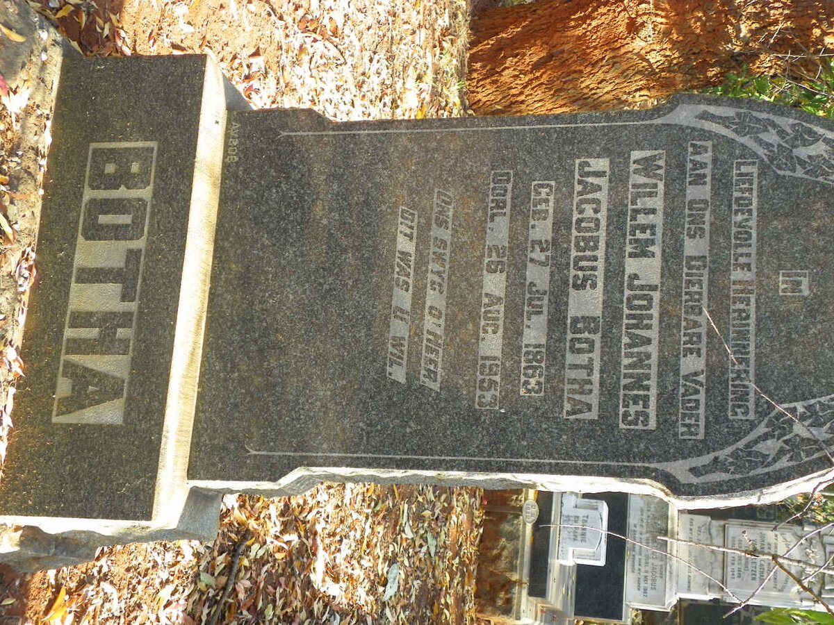 BOTHA Willem Johannes Jacobus 1863-1953