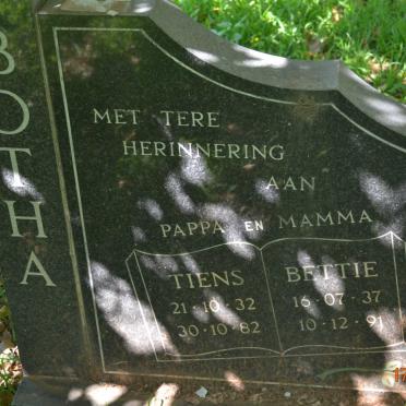 BOTHA Tiens 1932-1982 &amp; Bettie 1937-1991