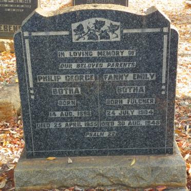 BOTHA Philip George 1896-1955 &amp; Fanny Emily FULCHER 1904-1948