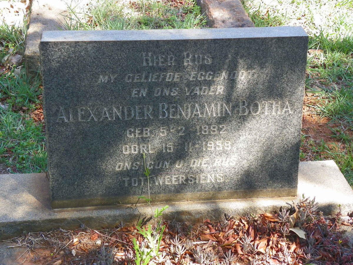 BOTHA Alexander Benjamin 1892-1959