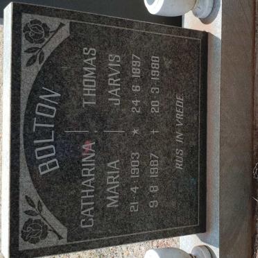 BOLTON Thomas Jarvis 1897-1980 &amp; Catharina Maria 1903-1987
