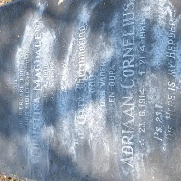 BOTHMA Adriaan Cornelius 1914-1985 &amp; Christina Magdalena 1908-1983