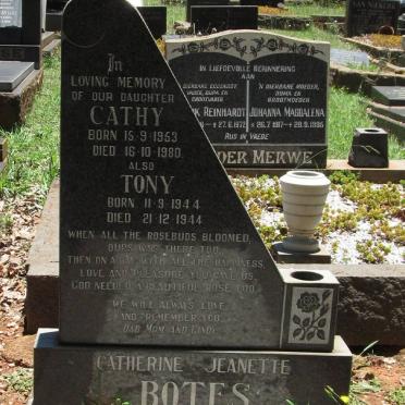 BOTES Tony 1944-1944 :: BOTES Catherine Jeanette 1953-1980 