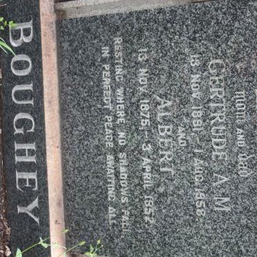 BOUGHEY Albert 1875-1952 &amp; Gertrude A.M. 1891-1958