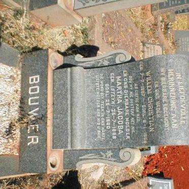 BOUWER Willem Christian 1887-1954 &amp; Martha Jacoba STEYN 1888-1980