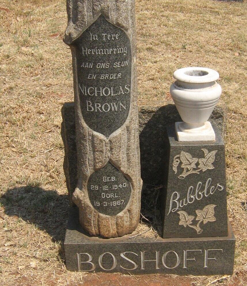 BOSHOFF Nicholas Brown 1940-1967