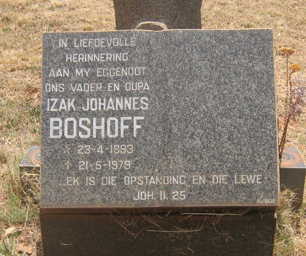 BOSHOFF Izak Johannes 1893-1979