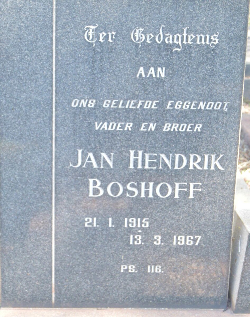 BOSHOFF Jan Hendrik 1915-1967