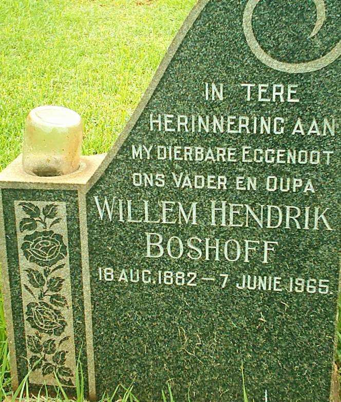 BOSHOFF Willem Hendrik 1882-1965