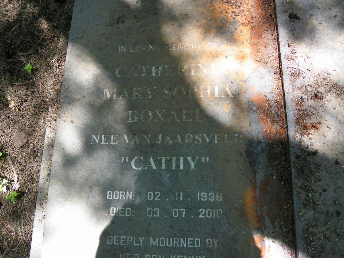 BOXALL Kevin Morgan 1928-2008 &amp; Catherine Mary Sophia VAN JAARSVELD 1936-2010 :: BOXALL Gavin Joseph 1965-1985