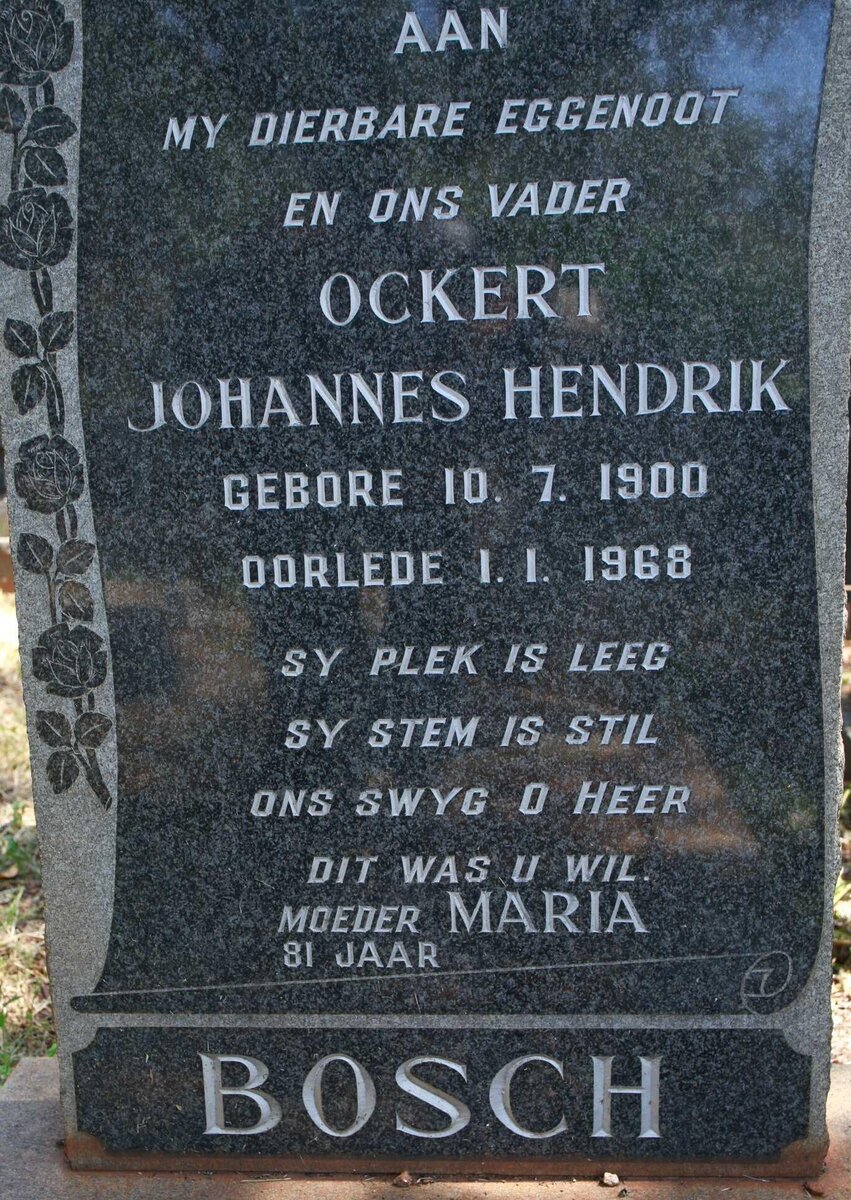 BOSCH Ockert Johannes Hendrik 1900-1968