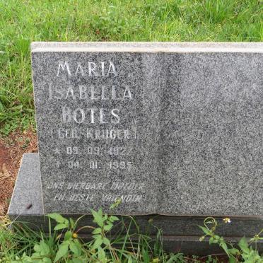 BOTES Maria Isabella nee KRUGER 1927-1995