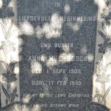 BOSCH Anna M.E. 1903-1953