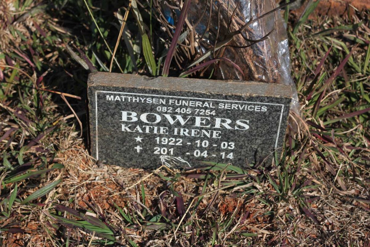 BOWERS Katie Irene 1922-201?