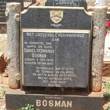 BOSMAN Daniel Hermanus 1906-1957