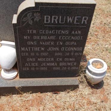 BRUWER Matthew John O'Connor 1902-1974 &amp; Alice Jemima 1905-1984