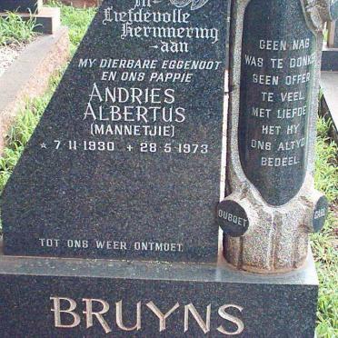 BRUYNS Andries Albertus 1930-1973