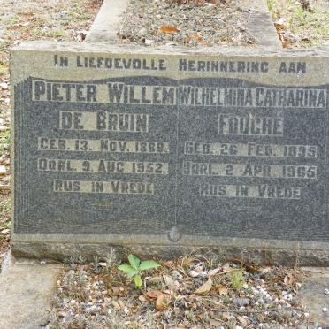 BRUIN Pieter Willem, de 1889-1952 :: FOUCHÉ Wilhelmina Catharina 1895-1965